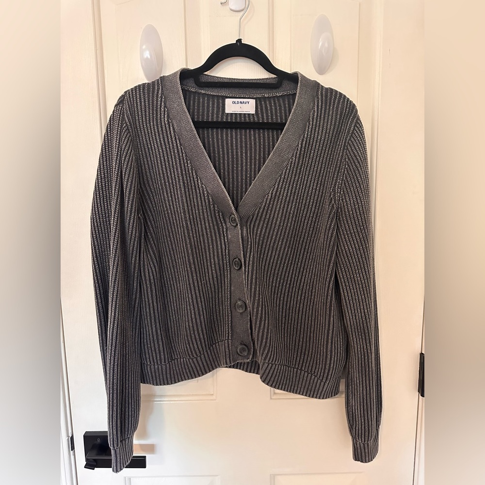 OLD NAVY RIBBED BUTTON UP CARDIGAN